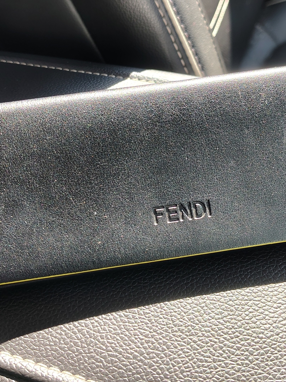 Fendi Origami Folding Sunglasses Case Triangle Magnetic Black  Neon Yellow